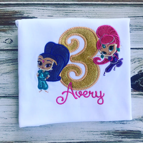 Shimmer and Shine birthday shirt