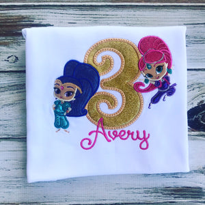 Shimmer and Shine birthday shirt