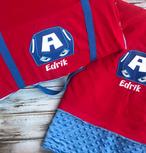 Captain America Kinder Napmat Cover With Blanket