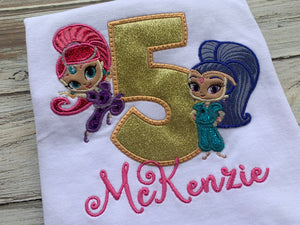 Shimmer and Shine birthday shirt