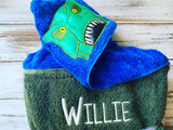Dinosaur T Rex Hooded Towel