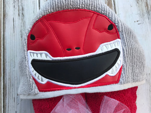 Red Power Ranger hooded towel