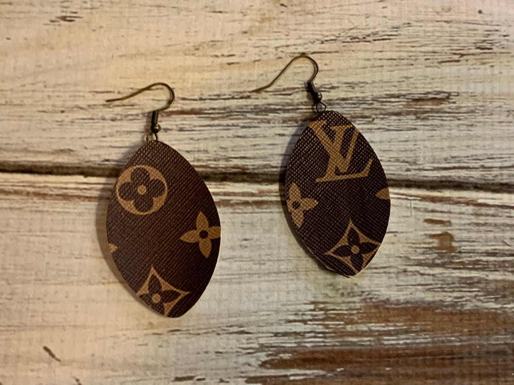 LV Inspired Leather Earrings