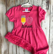 I Love School Ruffle Short Sleeve Dress