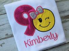 Girls emoji wink Face birthday shirt
