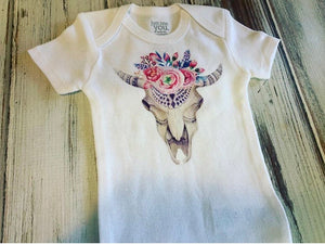 Boho Bull Skull Onesie