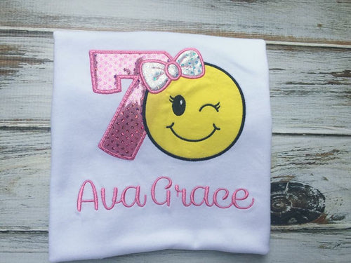 Girls emoji birthday shirt