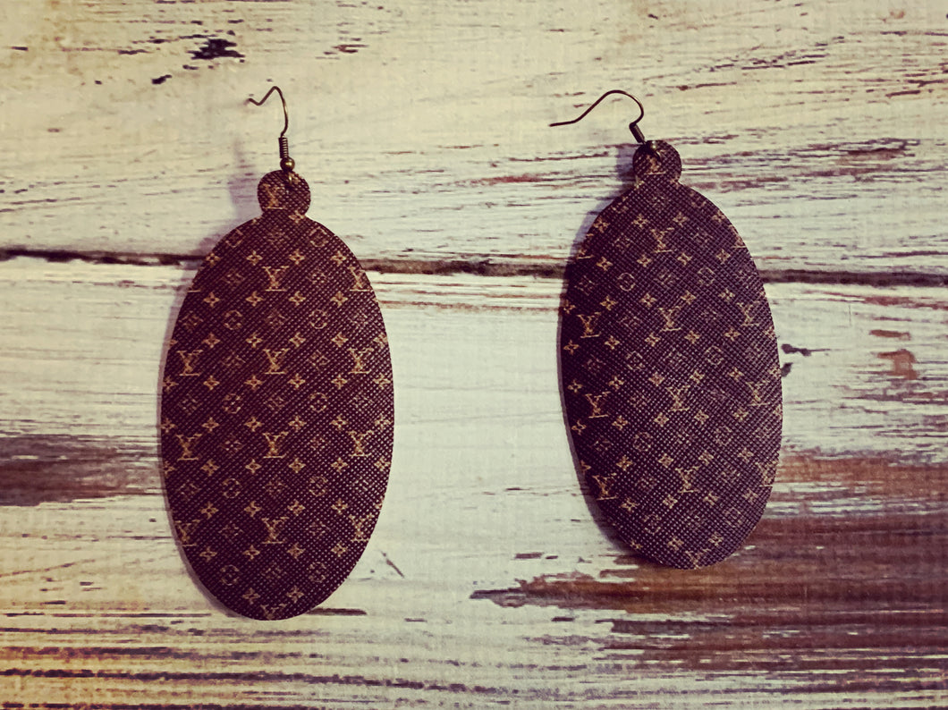 LV Inspired Leather Earrings