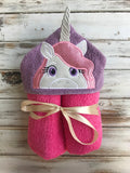 Unicorn 3D Horn Hooded Towel