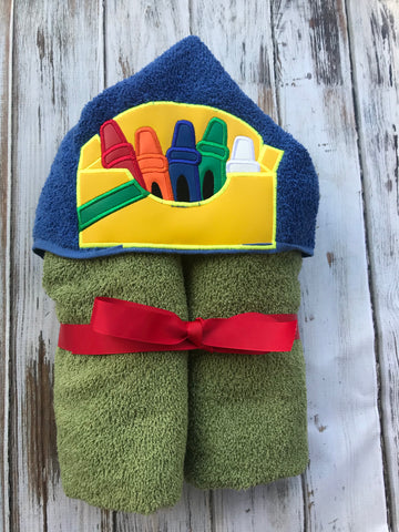 Crayon Box Hooded Towel
