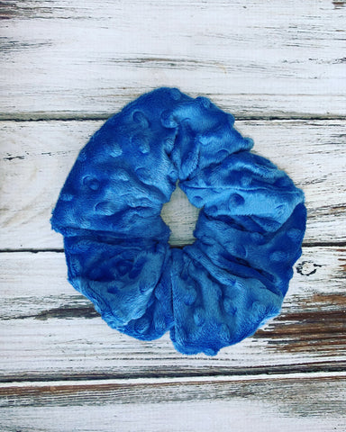 Blue minky Scrunchie