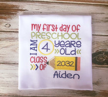 My first day of preschool shirt