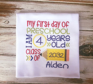 My first day of preschool shirt
