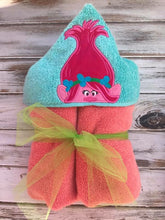 Poppy hooded towel, Troll hooded towel
