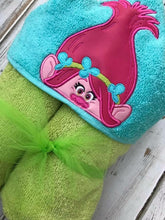 Poppy hooded towel, Troll hooded towel