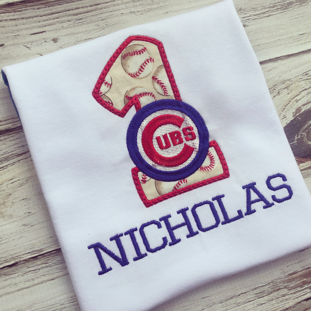Cubs Baseball 1st Birthday shirt