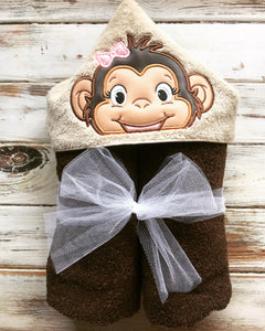 Girl Monkey hooded towel