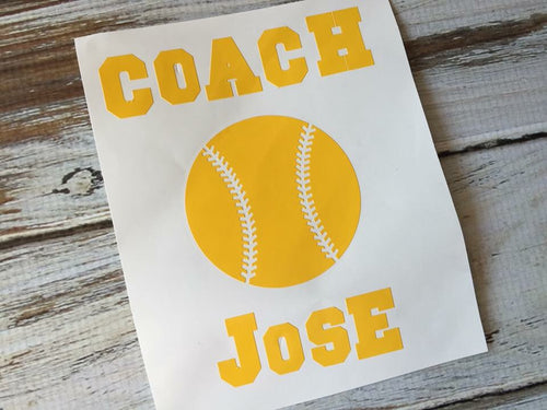 Baseball or softball coach vinyl decal