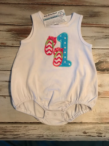 Summer Flip Flops Birthday Romper