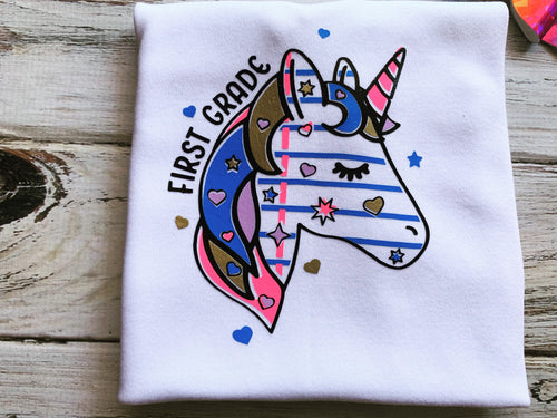Unicorn 1st Grade back to School Shirt