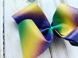 Mardis Gras Glitter Bow