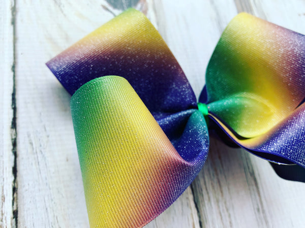 Mardis Gras Glitter Bow