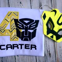 Transformer birthday shirt WITH a mask